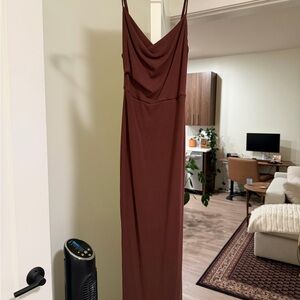 Elegant Brown Sleeveless Dress